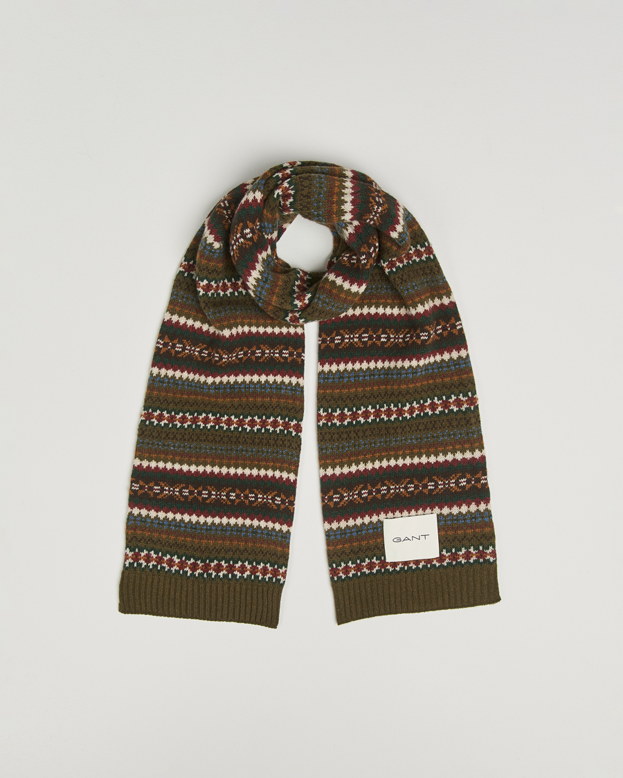 Hombres | GANT Fair Isle Scarf Country Green | GANT | Fair Isle Scarf Country Green