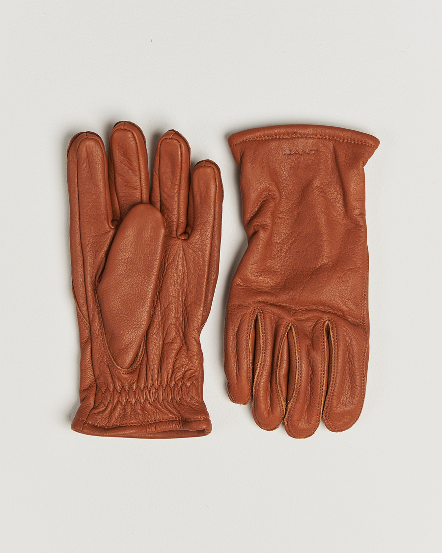 Hombres | Guantes | GANT | Leather Work Glove Cognac