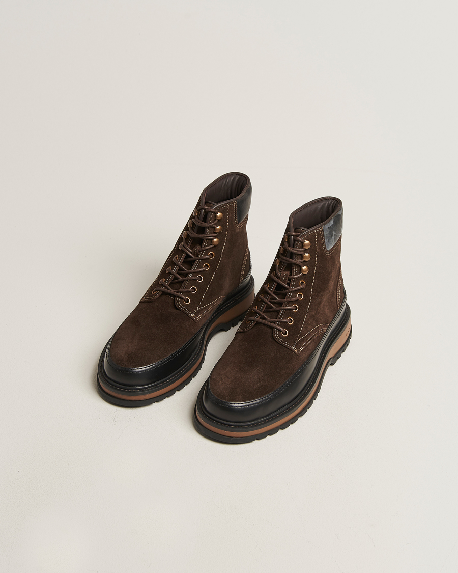 Hombres | Botas | Gant | Clafton Felt Lined Suede Boot Dark Brown