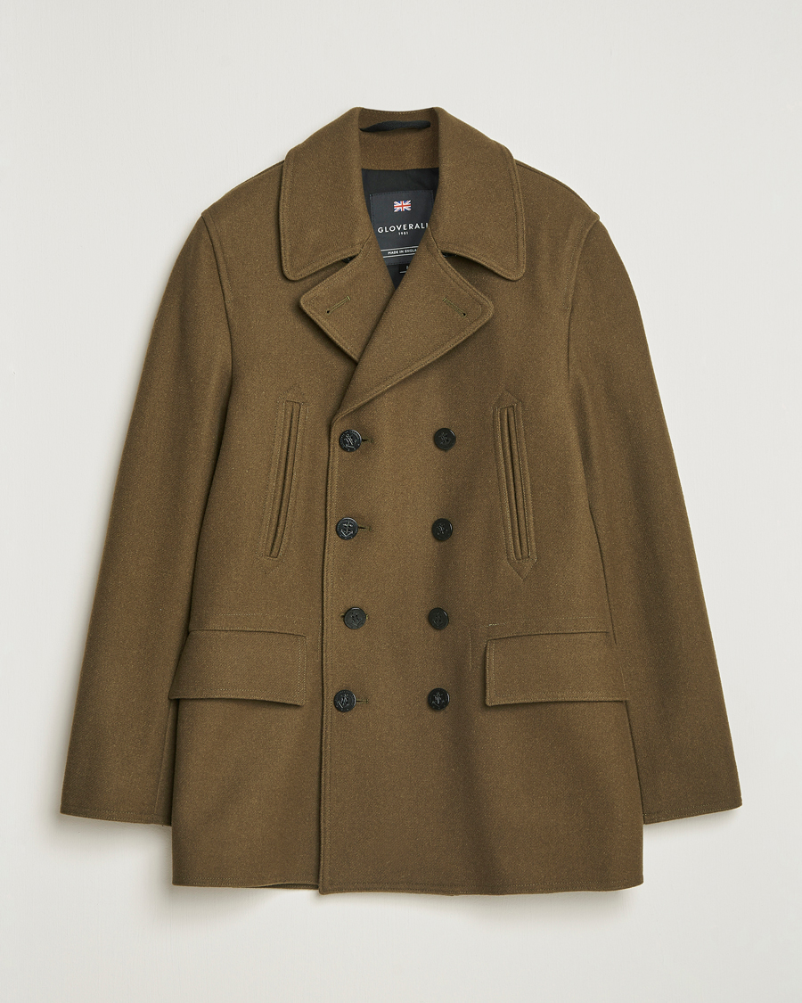 Hombres | Abrigos y chaquetas | Gloverall | Churchill Reefer Peacoat Loden Green