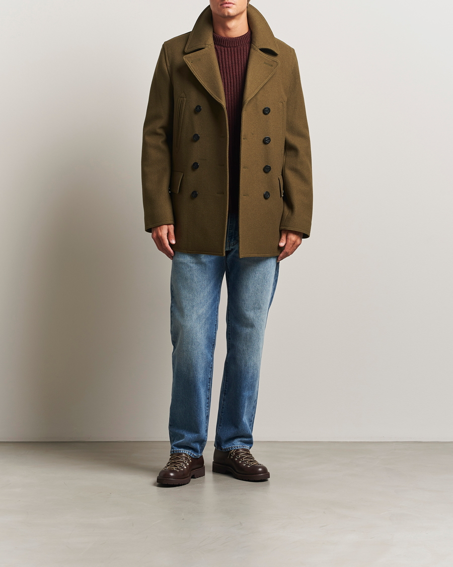 Hombres | Abrigos y chaquetas | Gloverall | Churchill Reefer Peacoat Loden Green