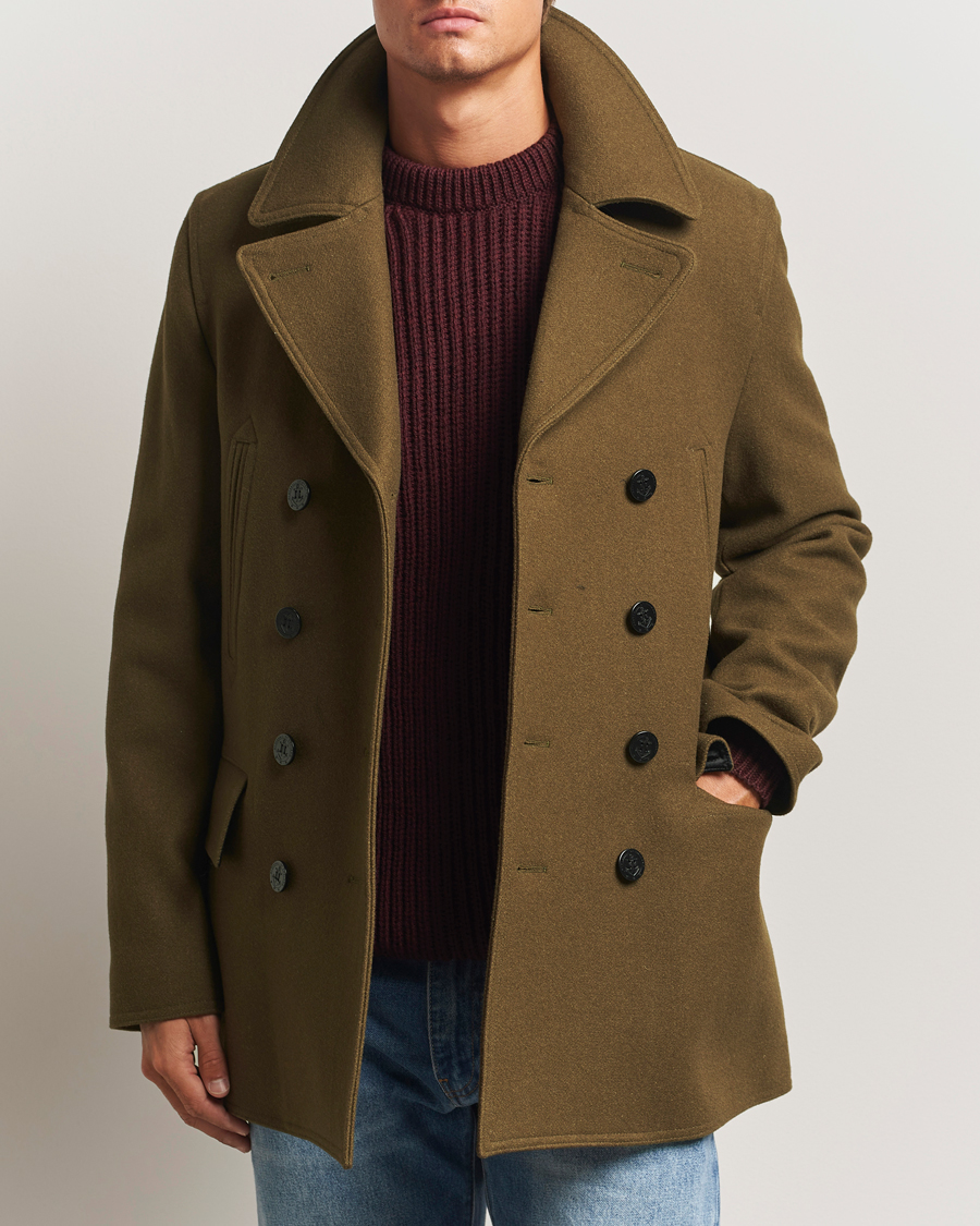 Hombres | Abrigos y chaquetas | Gloverall | Churchill Reefer Peacoat Loden Green