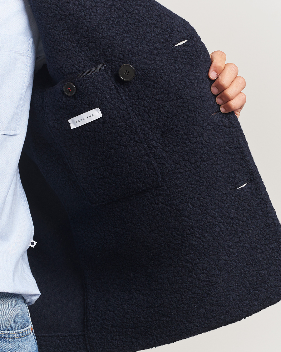Hombres | Abrigos y chaquetas | Harris Wharf London | Boucle Peacoat Navy