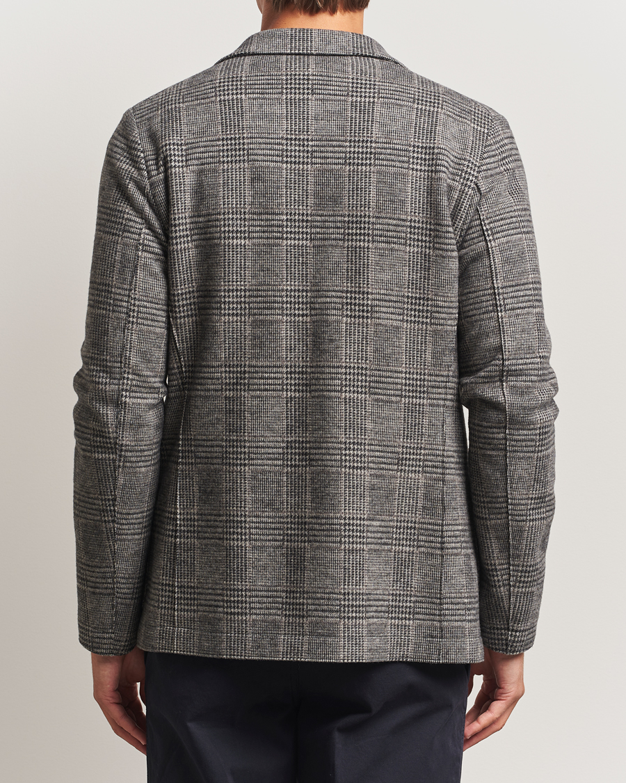 Hombres | Blazers | Harris Wharf London | Two Button Loro Piana Checked Wool Blazer Black/White