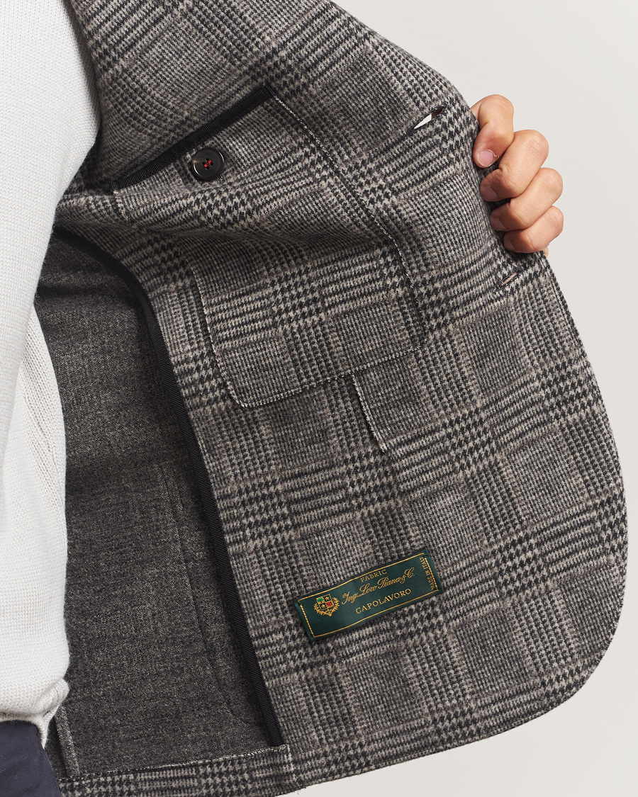 Hombres | Blazers | Harris Wharf London | Two Button Loro Piana Checked Wool Blazer Black/White