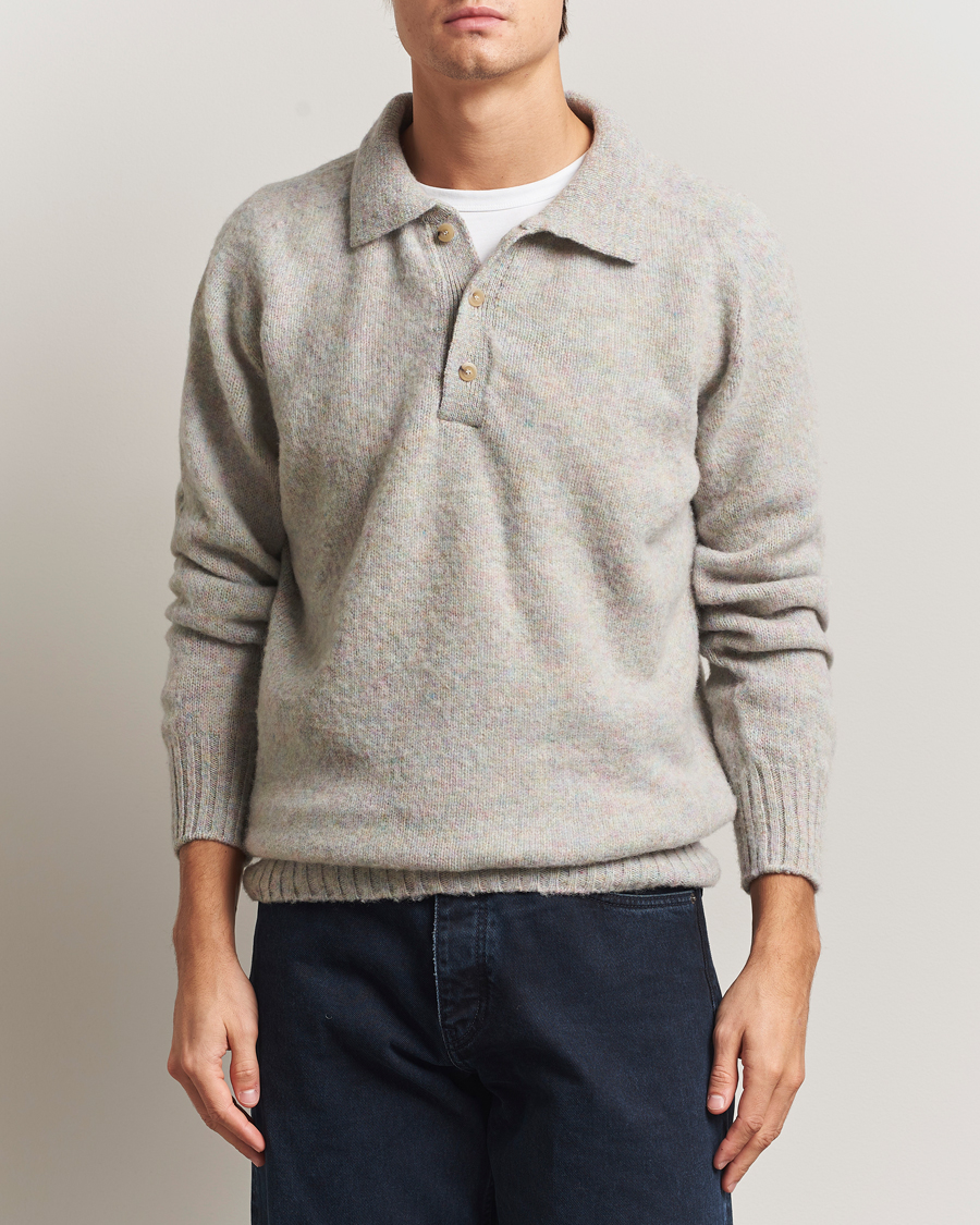 Hombres | Jerséis y prendas de punto | Howlin' | Brushed Wool Polo Galaxy