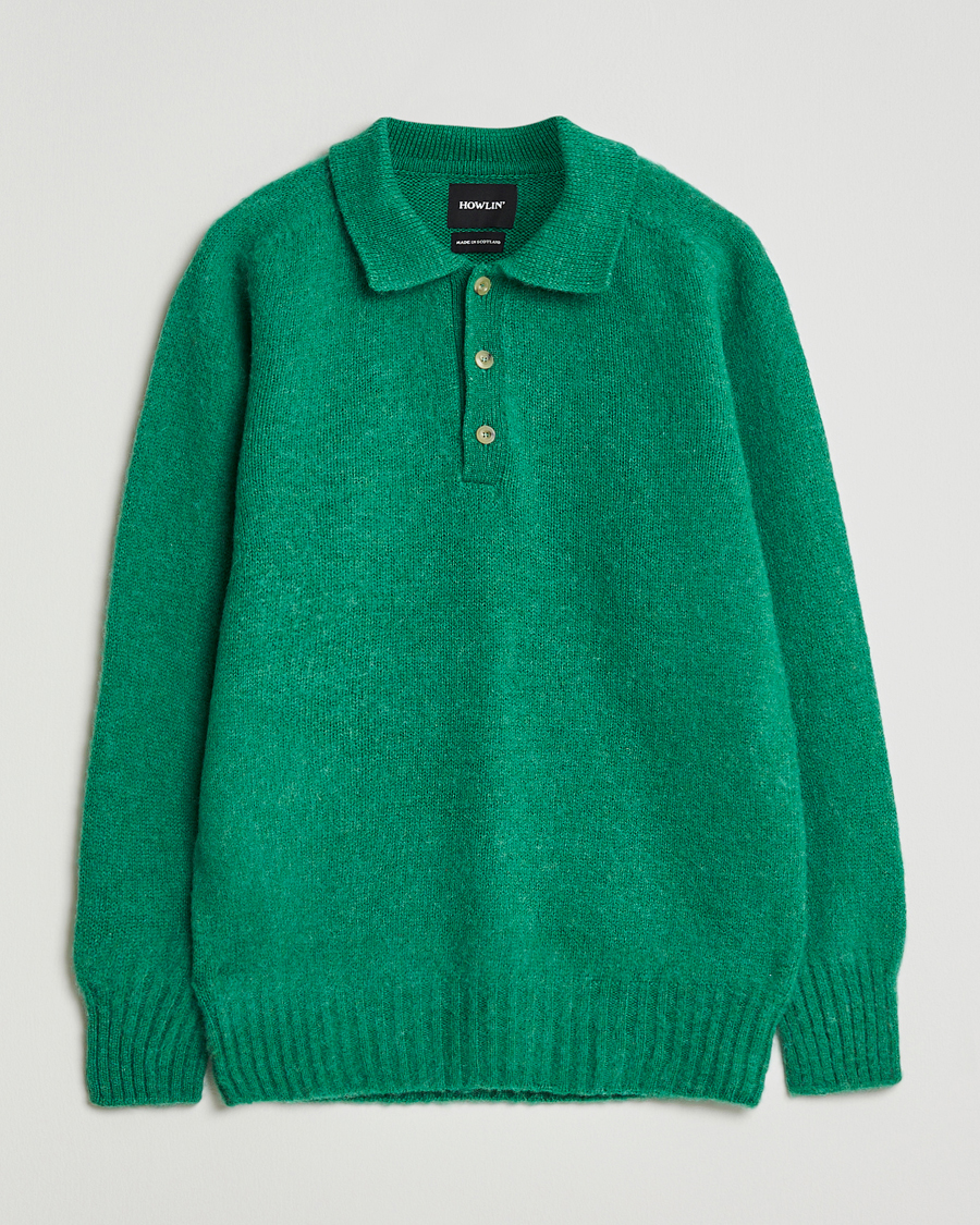 Hombres | Jerséis y prendas de punto | Howlin' | Brushed Wool Polo Greendream