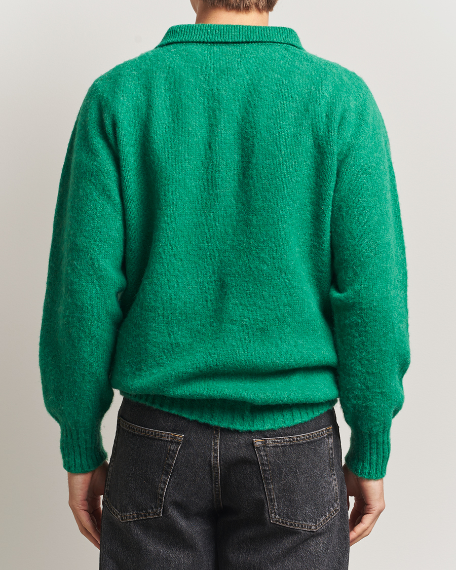 Hombres | Jerséis y prendas de punto | Howlin' | Brushed Wool Polo Greendream
