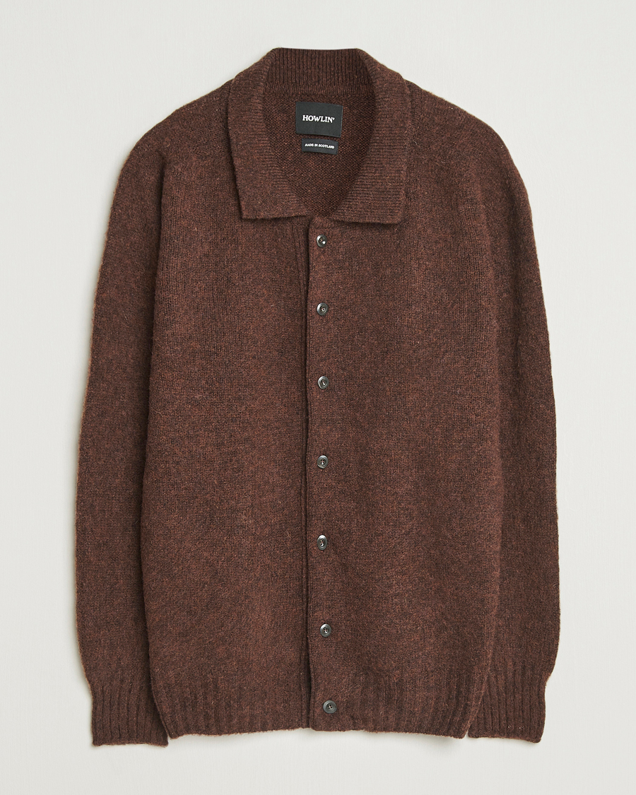 Hombres | Jerséis y prendas de punto | Howlin' | Brushed Wool Cardigan Brownish
