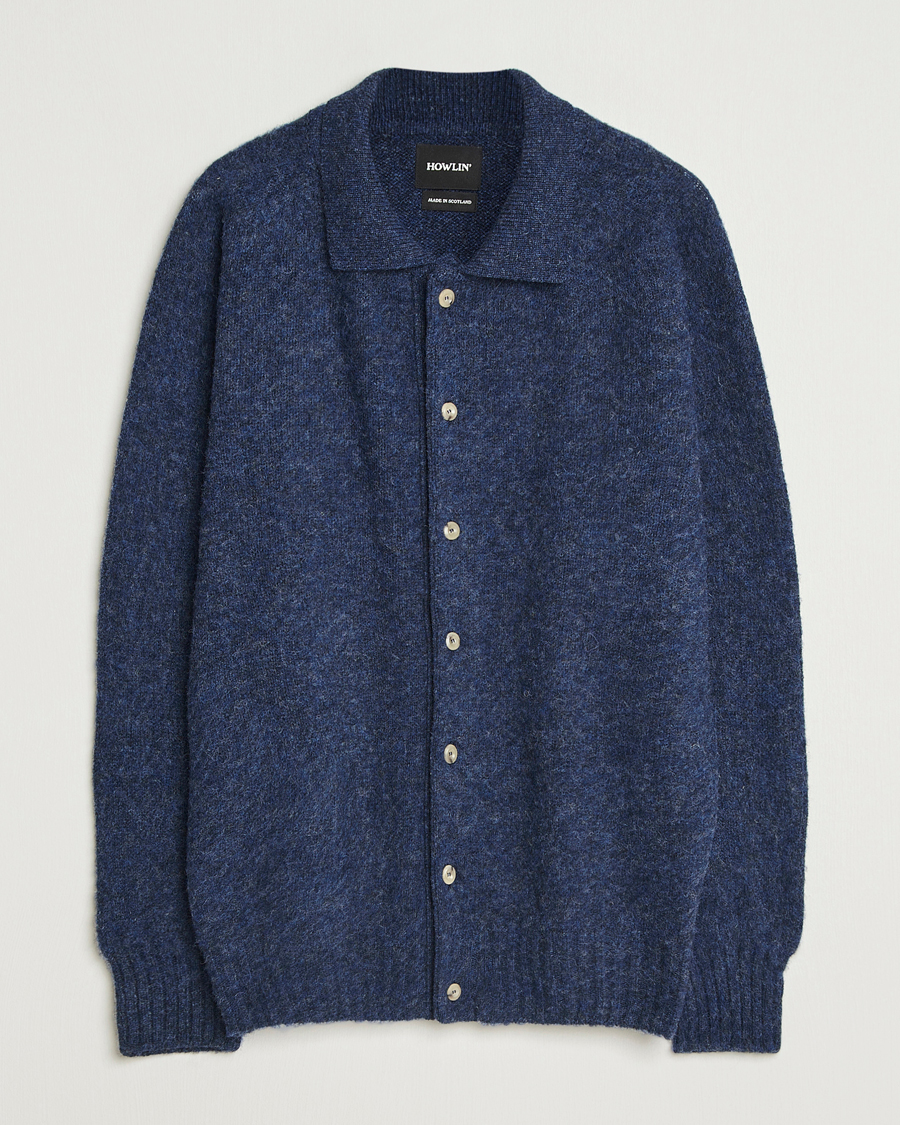 Hombres | Jerséis y prendas de punto | Howlin' | Brushed Wool Cardigan Denim