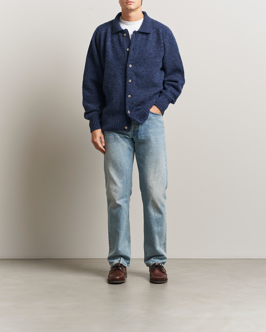 Hombres | Jerséis y prendas de punto | Howlin' | Brushed Wool Cardigan Denim