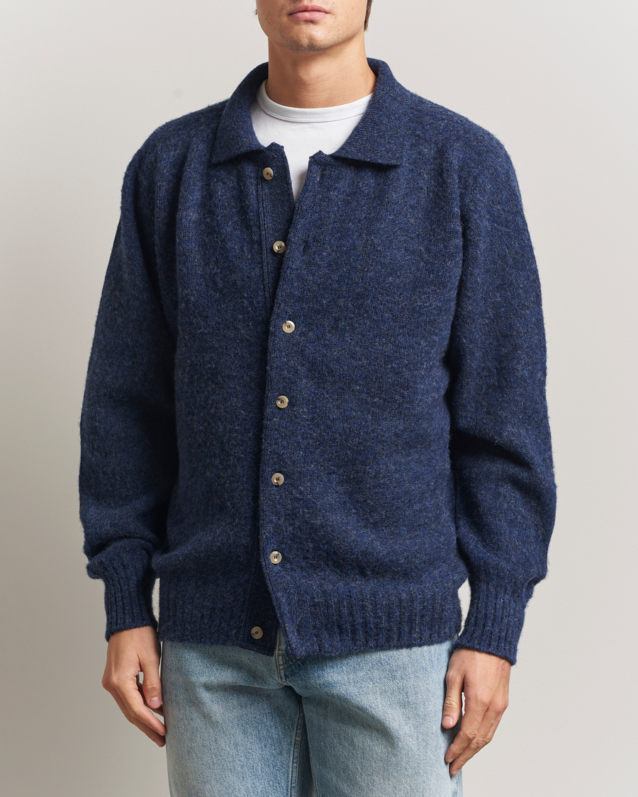 Hombres | Jerséis y prendas de punto | Howlin' | Brushed Wool Cardigan Denim