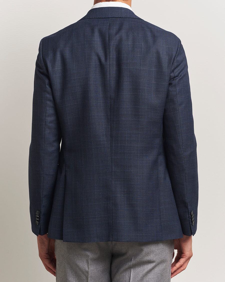 Hombres | Blazers | BOSS BLACK | Hutson Wool Checked Blazer Open Blue