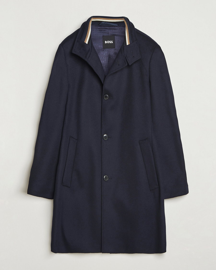 Hombres | Abrigos y chaquetas | BOSS BLACK | Hyde Stand Up Collar Coat Dark Blue