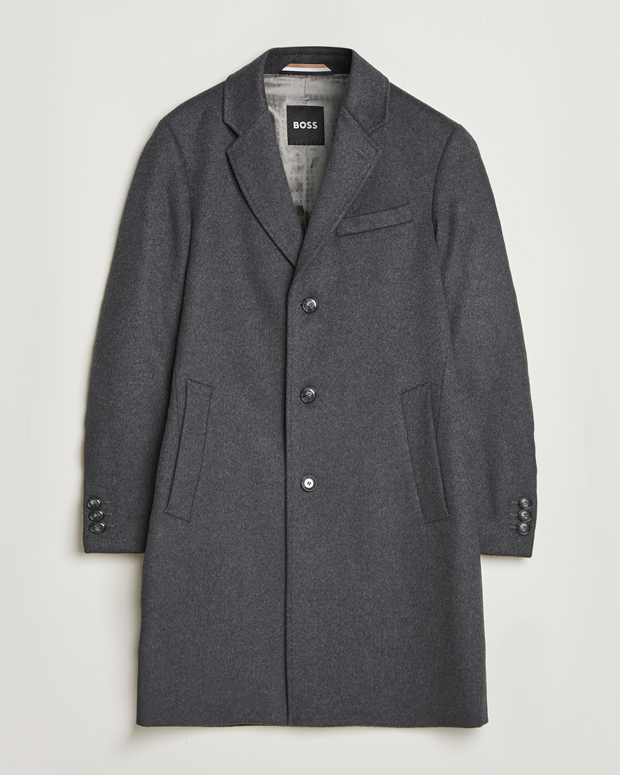 Hombres | Abrigos y chaquetas | BOSS BLACK | Hyde Wool Coat Medium Grey