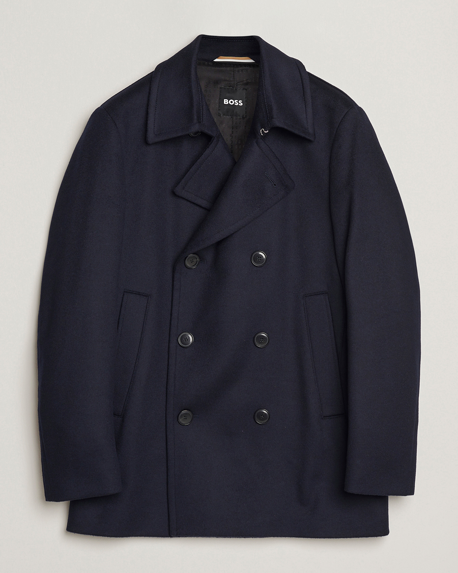 Hombres | Abrigos y chaquetas | BOSS BLACK | Hyde Wool Peacoat Dark Blue