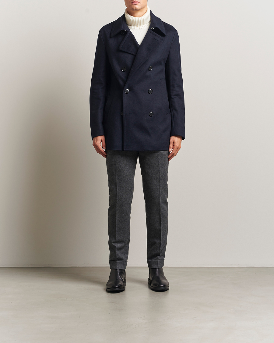 Hombres | Abrigos y chaquetas | BOSS BLACK | Hyde Wool Peacoat Dark Blue