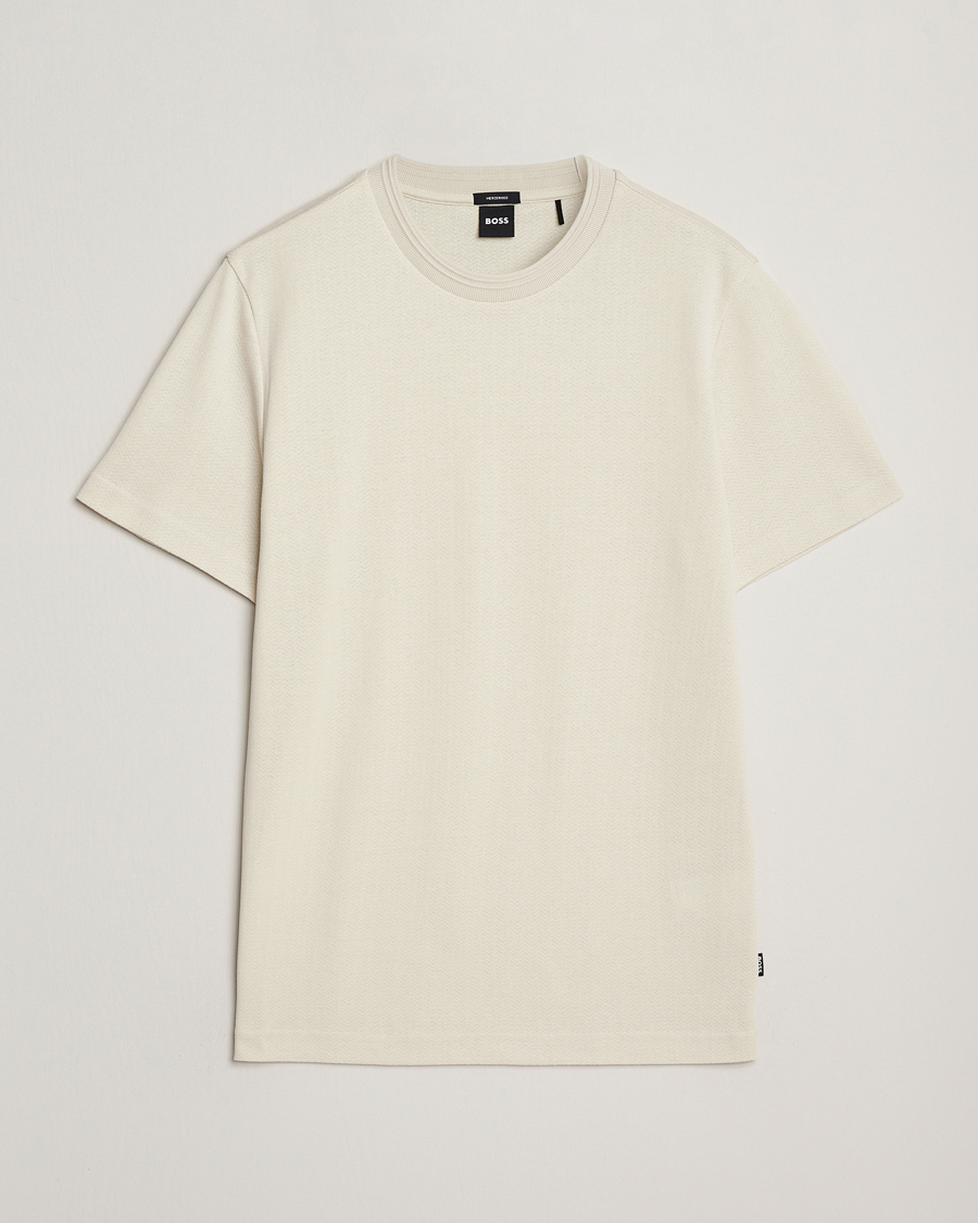 Hombres | Camisetas | BOSS BLACK | Thompson Structured Crew Neck T-Shirt Open White