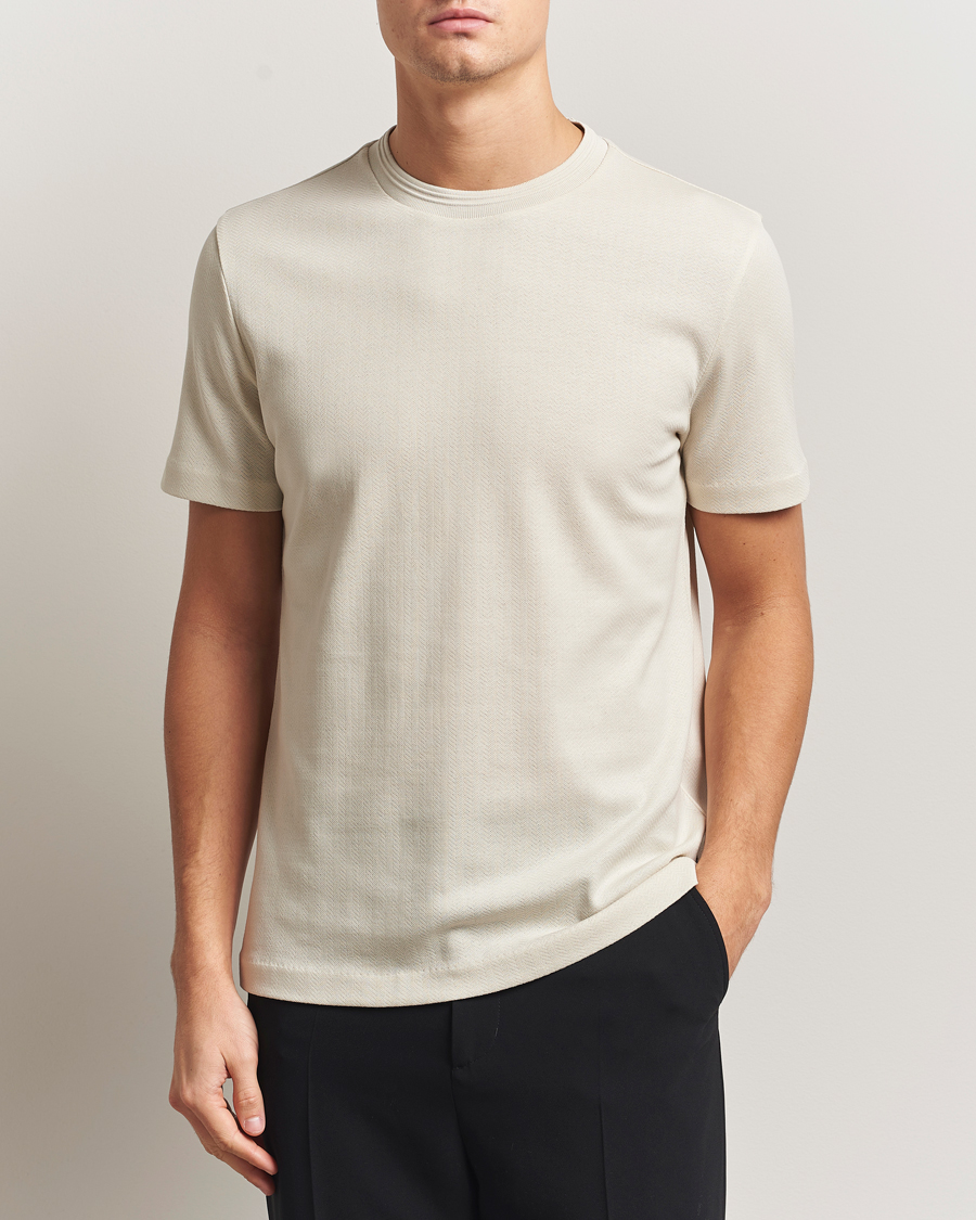 Hombres | Camisetas | BOSS BLACK | Thompson Structured Crew Neck T-Shirt Open White