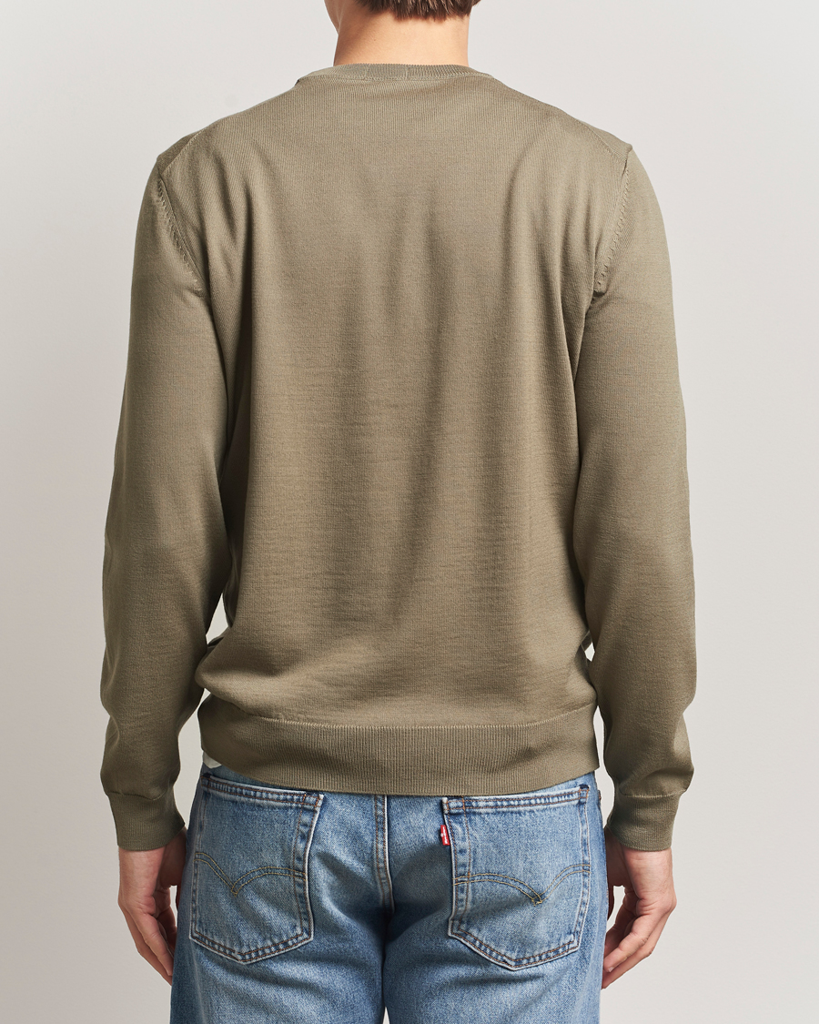 Hombres | Jerséis y prendas de punto | BOSS BLACK | Botto Merino Knitted Pullover Open Brown