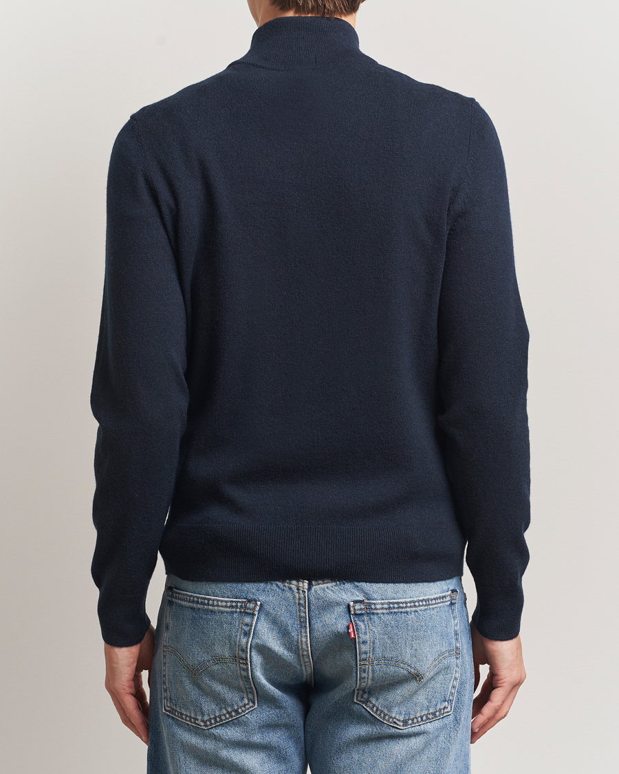 Hombres | Jerséis y prendas de punto | BOSS BLACK | Hemarlo Wool/Cashmere Half Zip Dark Blue