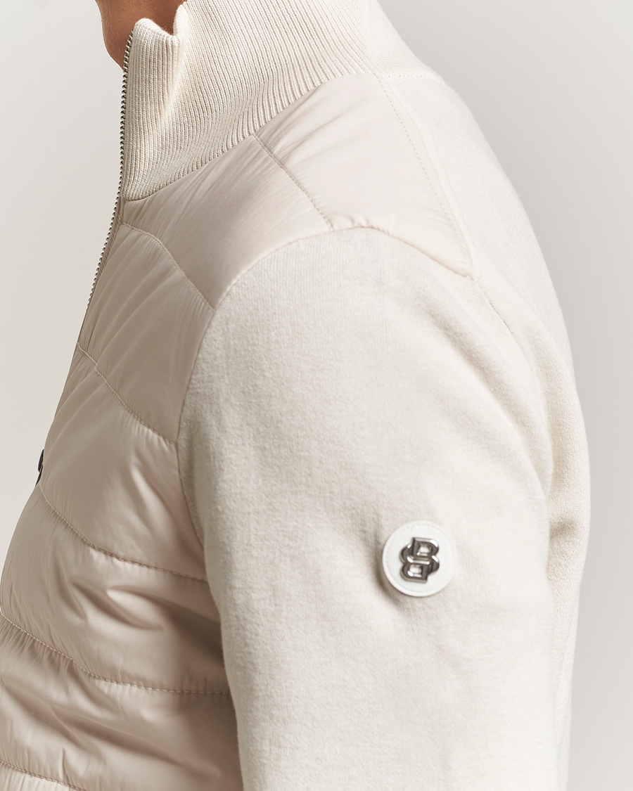 Hombres | Jerséis y prendas de punto | BOSS BLACK | Hernest Hybrid Full Zip Open White