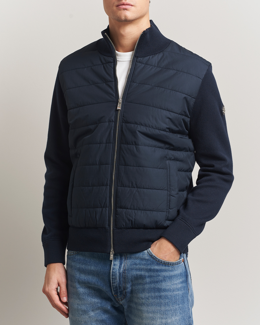 Hombres | Abrigos y chaquetas | BOSS BLACK | Hernest Hybrid Full Zip Dark Blue