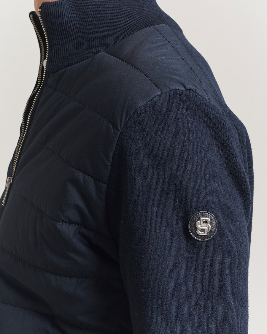 Hombres | Jerséis y prendas de punto | BOSS BLACK | Hernest Hybrid Full Zip Dark Blue