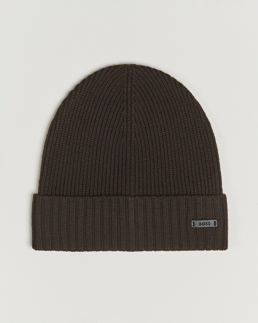 Hombres | BOSS BLACK Fati Wool Beanie Dark Brown | BOSS BLACK | Fati Wool Beanie Dark Brown