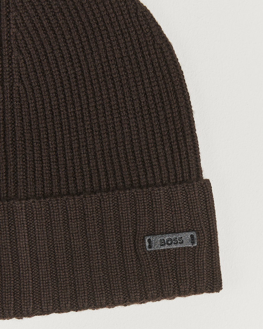 Hombres | BOSS BLACK Fati Wool Beanie Dark Brown | BOSS BLACK | Fati Wool Beanie Dark Brown