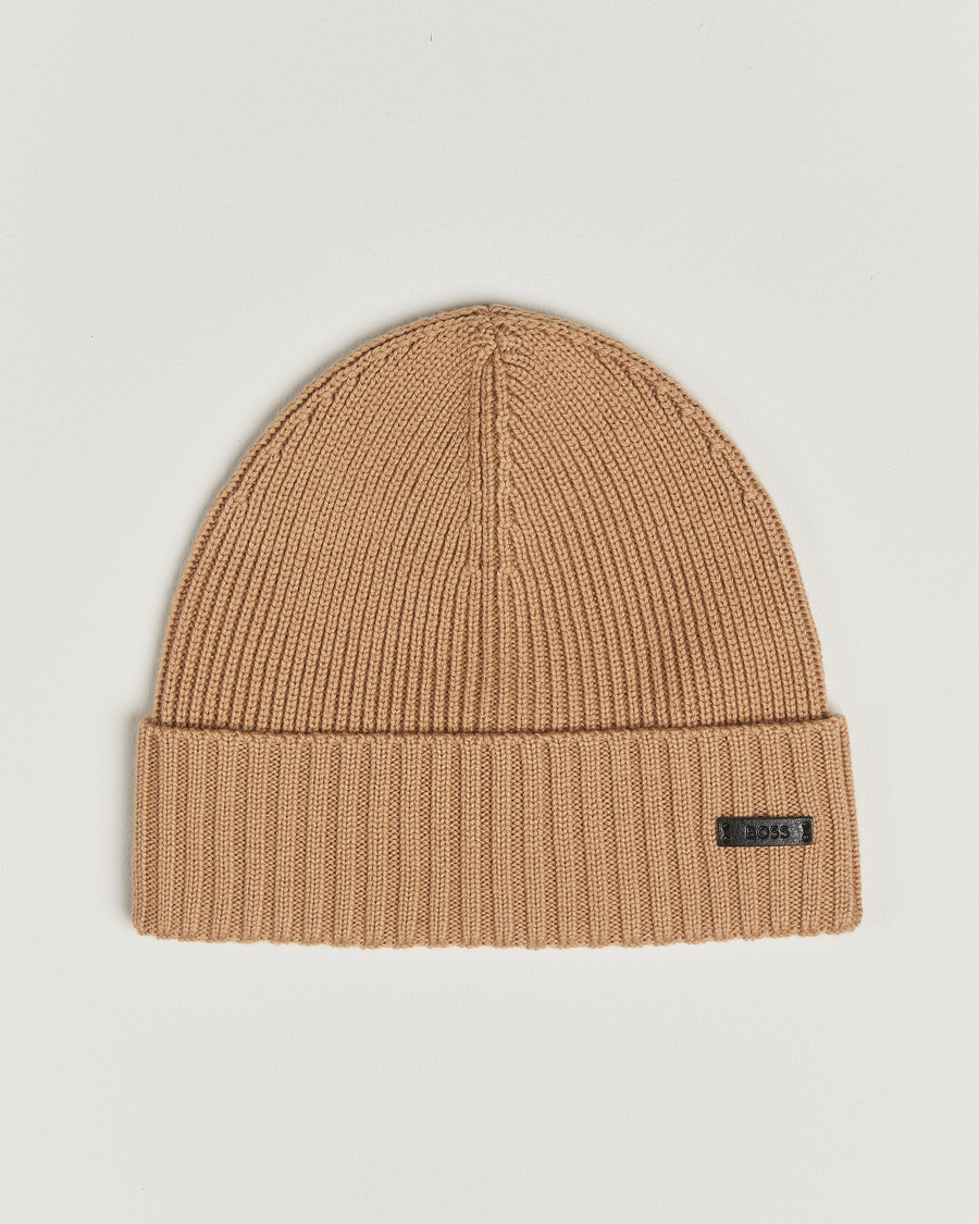 Hombres | Gorros | BOSS BLACK | Fati Wool Beanie Medium Beige