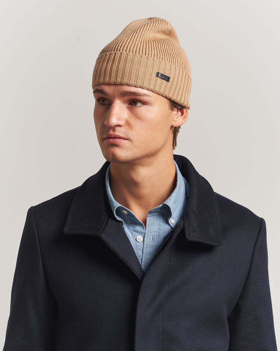 Hombres | Gorros | BOSS BLACK | Fati Wool Beanie Medium Beige