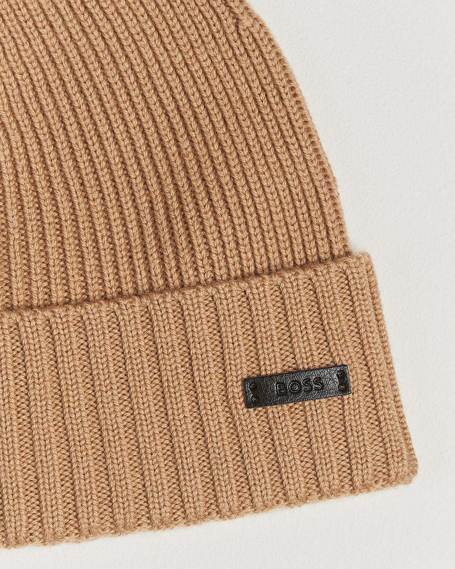 Hombres | Gorros | BOSS BLACK | Fati Wool Beanie Medium Beige