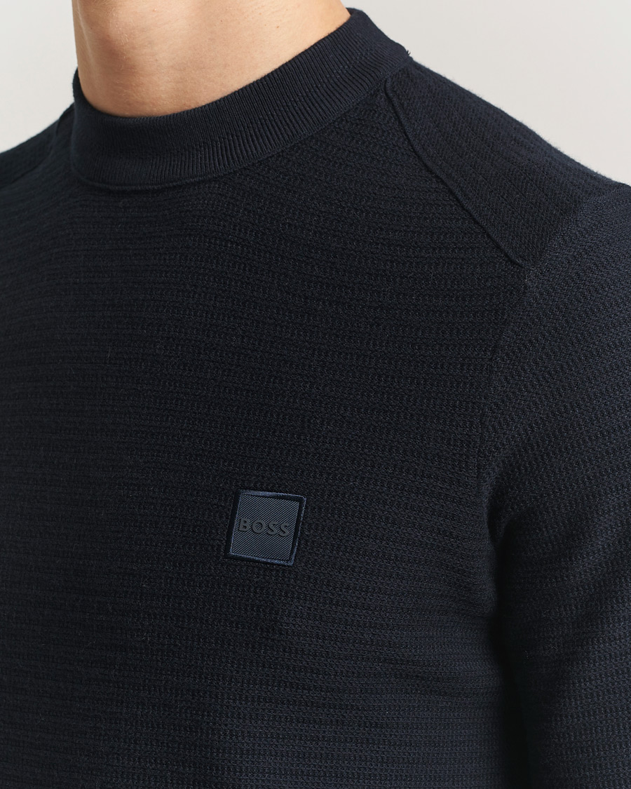 Hombres | Jerséis y prendas de punto | BOSS ORANGE | Anion Knitted Sweater Dark Blue
