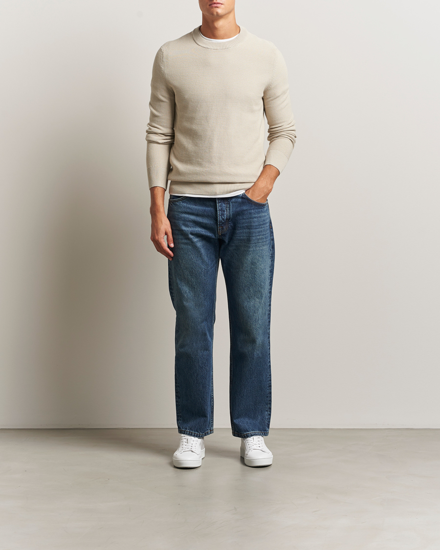 Hombres | Jerséis y prendas de punto | BOSS ORANGE | Klapok Knitted Crew Neck Sweater Light Beige