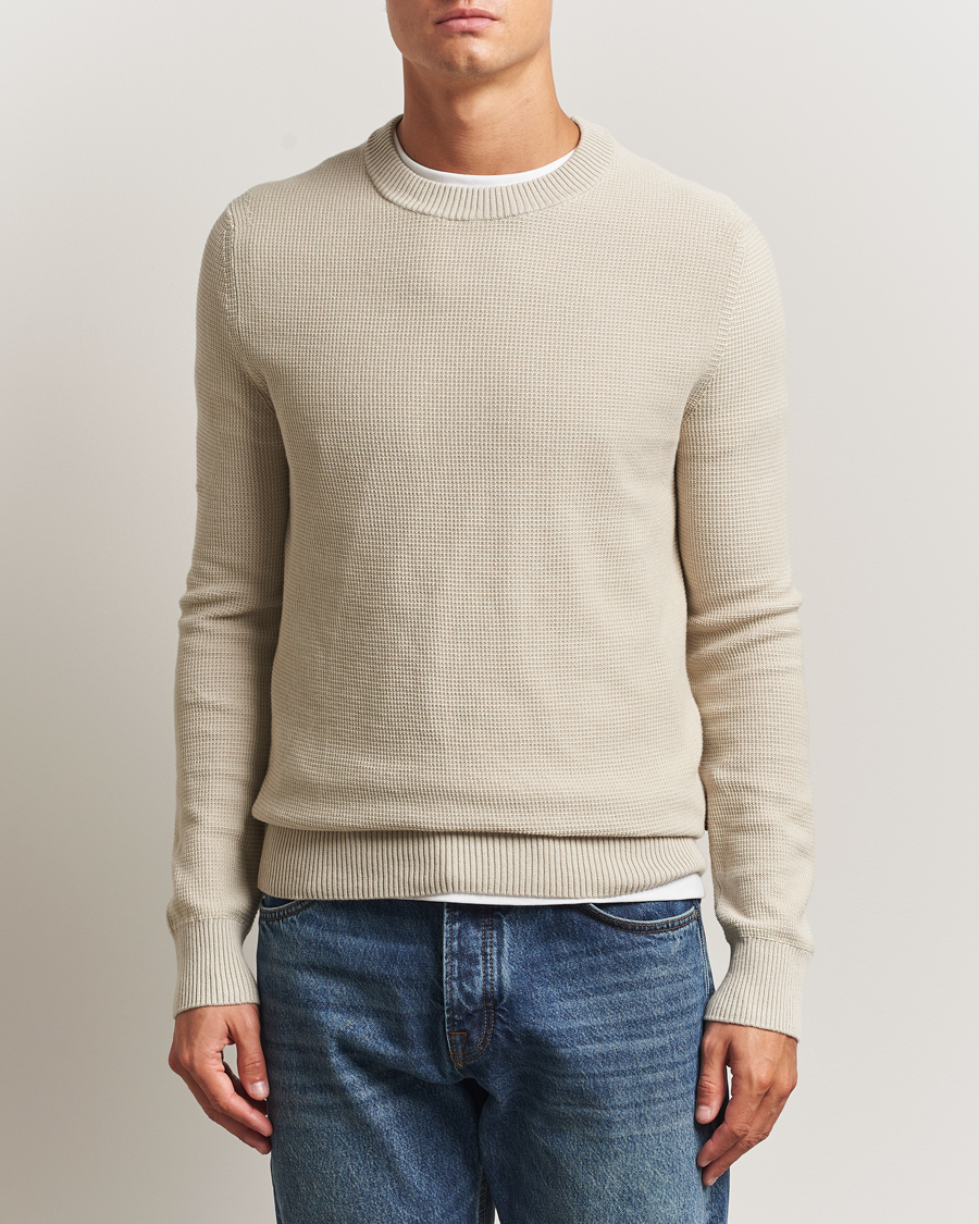 Hombres | Jerséis y prendas de punto | BOSS ORANGE | Klapok Knitted Crew Neck Sweater Light Beige