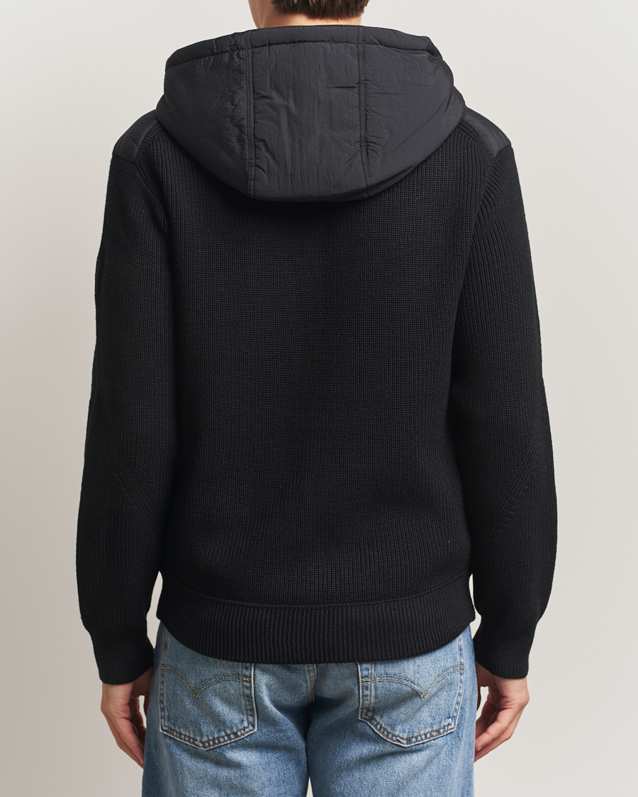 Hombres | Jerséis y prendas de punto | BOSS ORANGE | Kiaccio Hybrid Hooded Full Zip Black