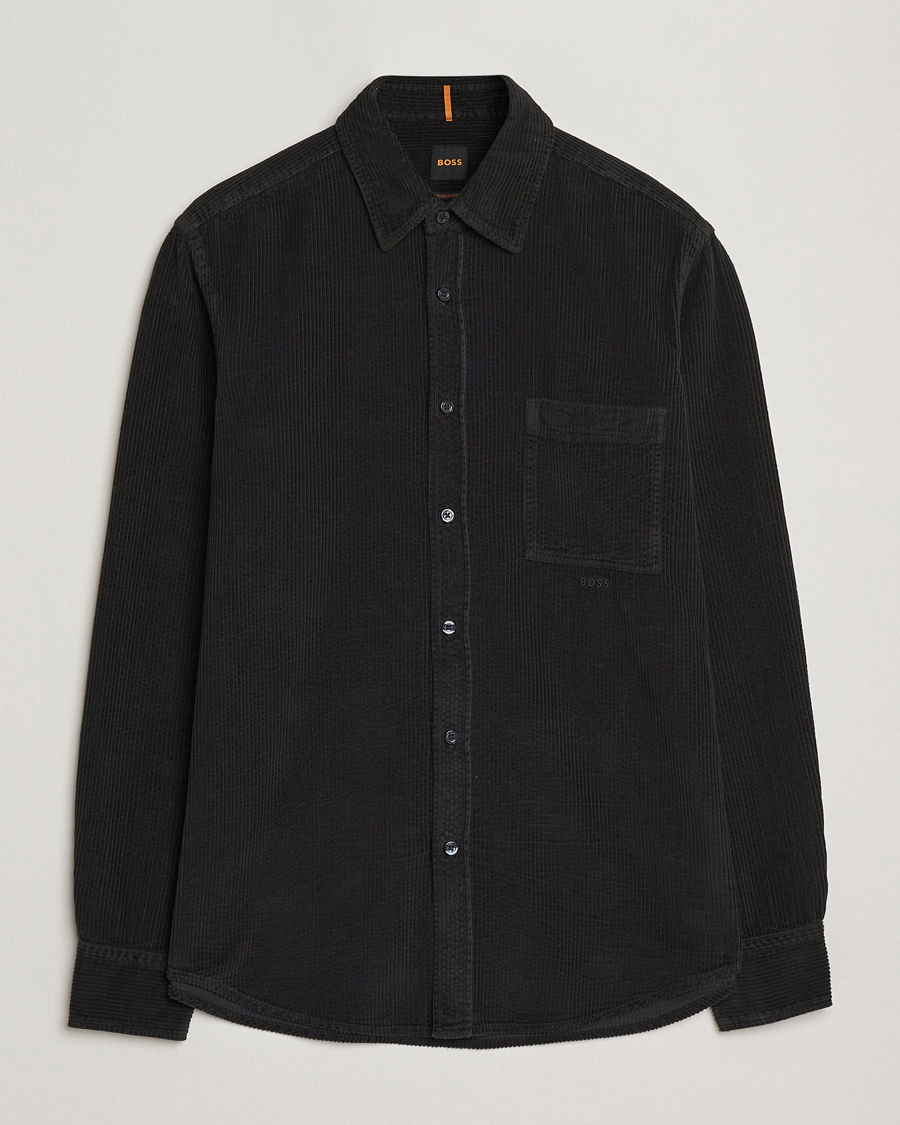 Hombres | Camisas | BOSS ORANGE | Relegant Corduroy Shirt Black