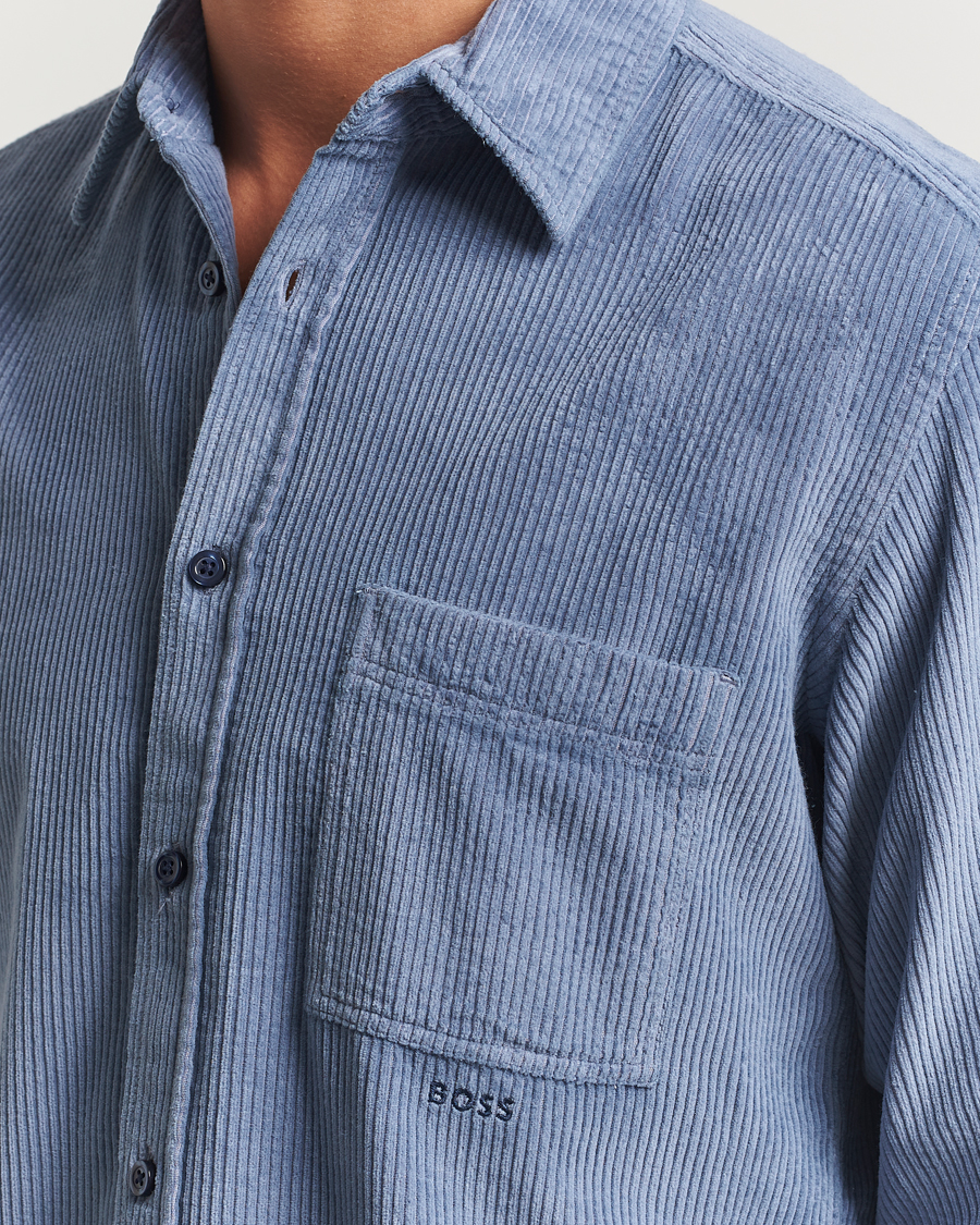 Hombres | Camisas | BOSS ORANGE | Relegant Corduroy Shirt Open Blue