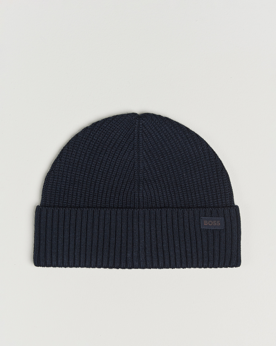 Hombres | Gorros | BOSS ORANGE | Andern Wool Beanie Dark Blue