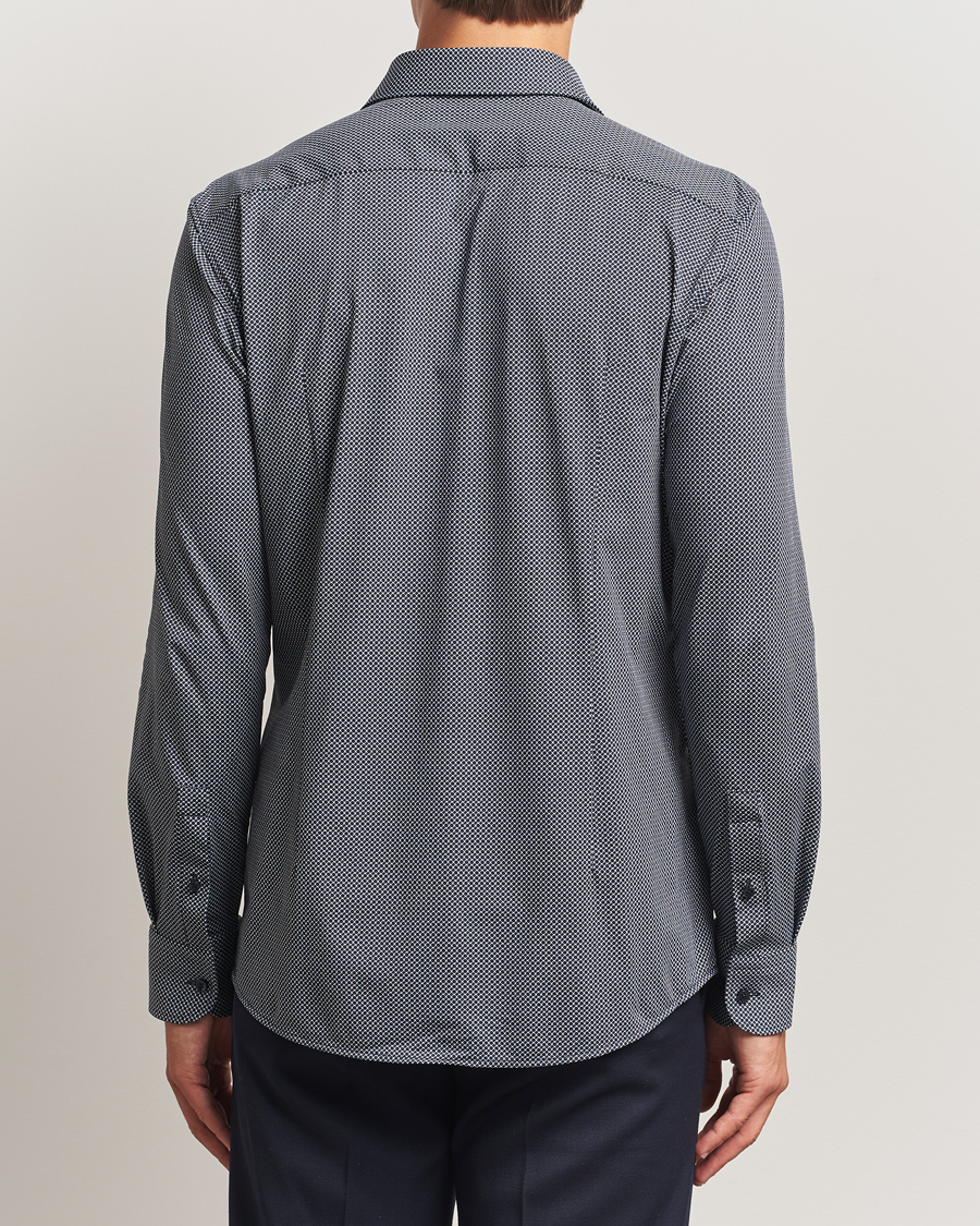 Hombres | Camisas | BOSS BLACK | Hank 4-Way Printed Stretch Shirt Dark Blue