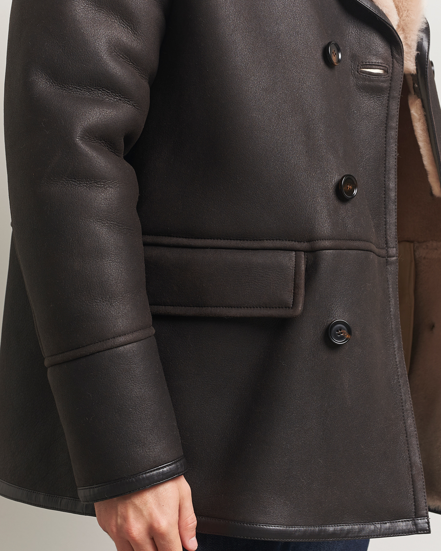 Hombres | Abrigos y chaquetas | BOSS CAMEL | Mabano Leather Peacoat Brown