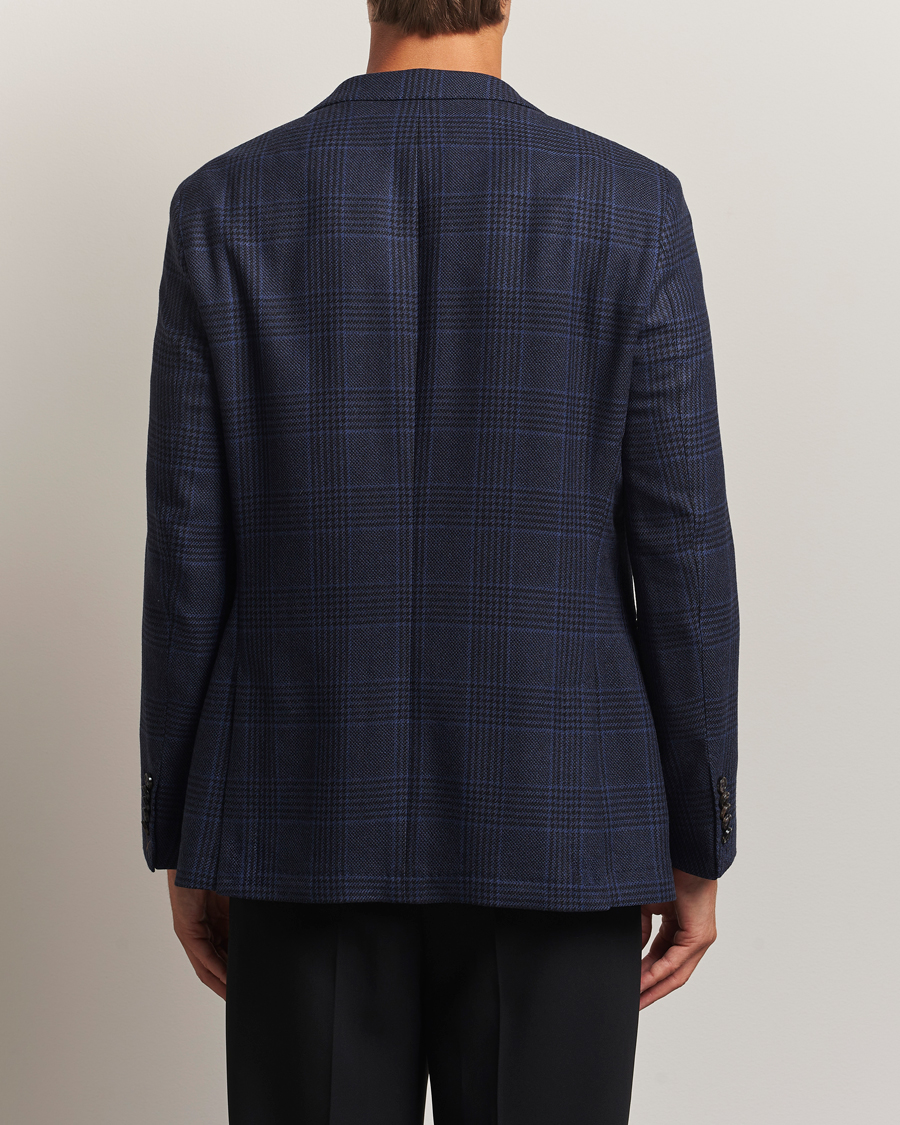 Hombres | Blazers | BOSS CAMEL | Jeff Wool Checked Blazer Dark Blue
