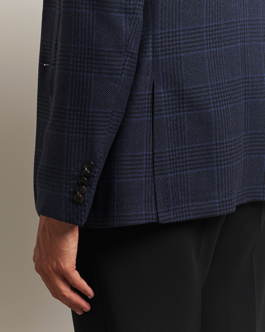 Hombres | Blazers | BOSS CAMEL | Jeff Wool Checked Blazer Dark Blue