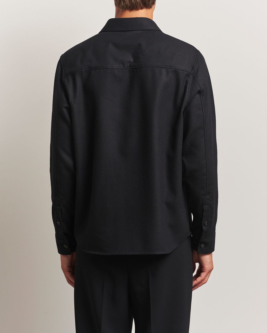 Hombres | Camisas | J.Lindeberg | Flat Wool Overshirt Black