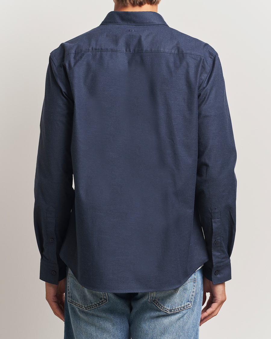 Hombres | Camisas | J.Lindeberg | Slim Fit Light Flannel Shirt Navy