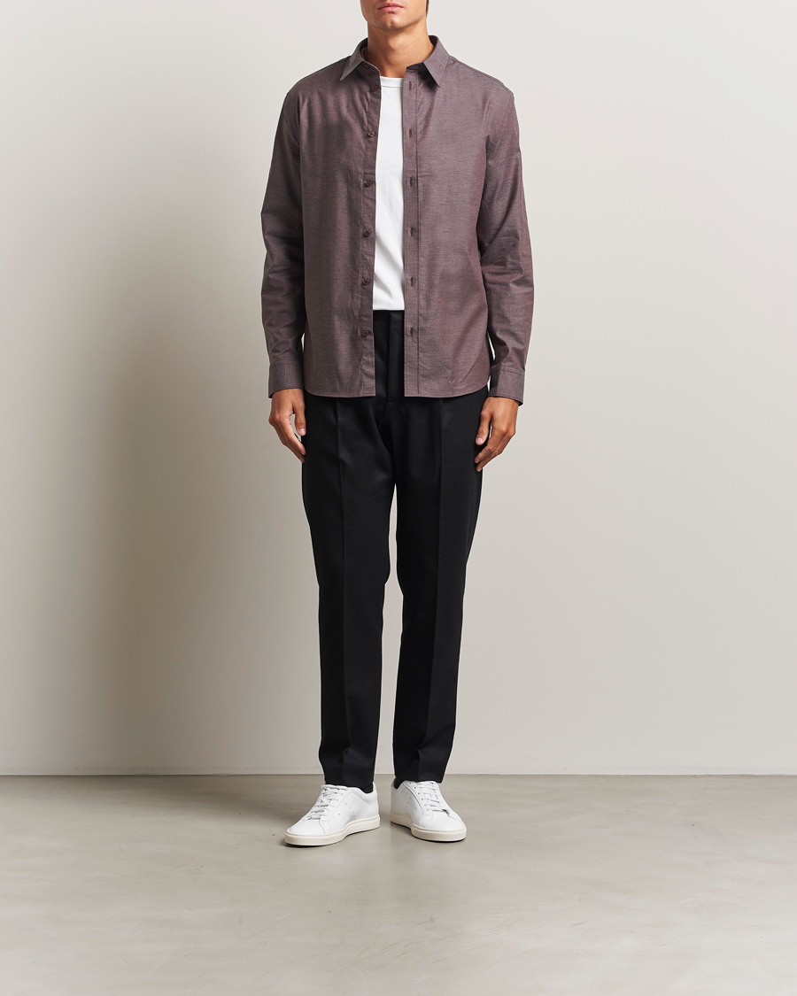 Hombres | Camisas | J.Lindeberg | Slim Fit Light Flannel Shirt Huckleberry