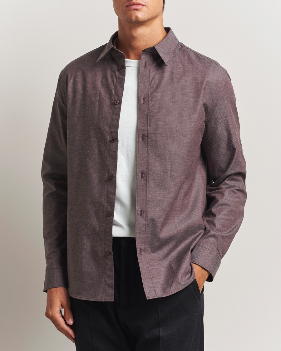 Hombres | Camisas | J.Lindeberg | Slim Fit Light Flannel Shirt Huckleberry
