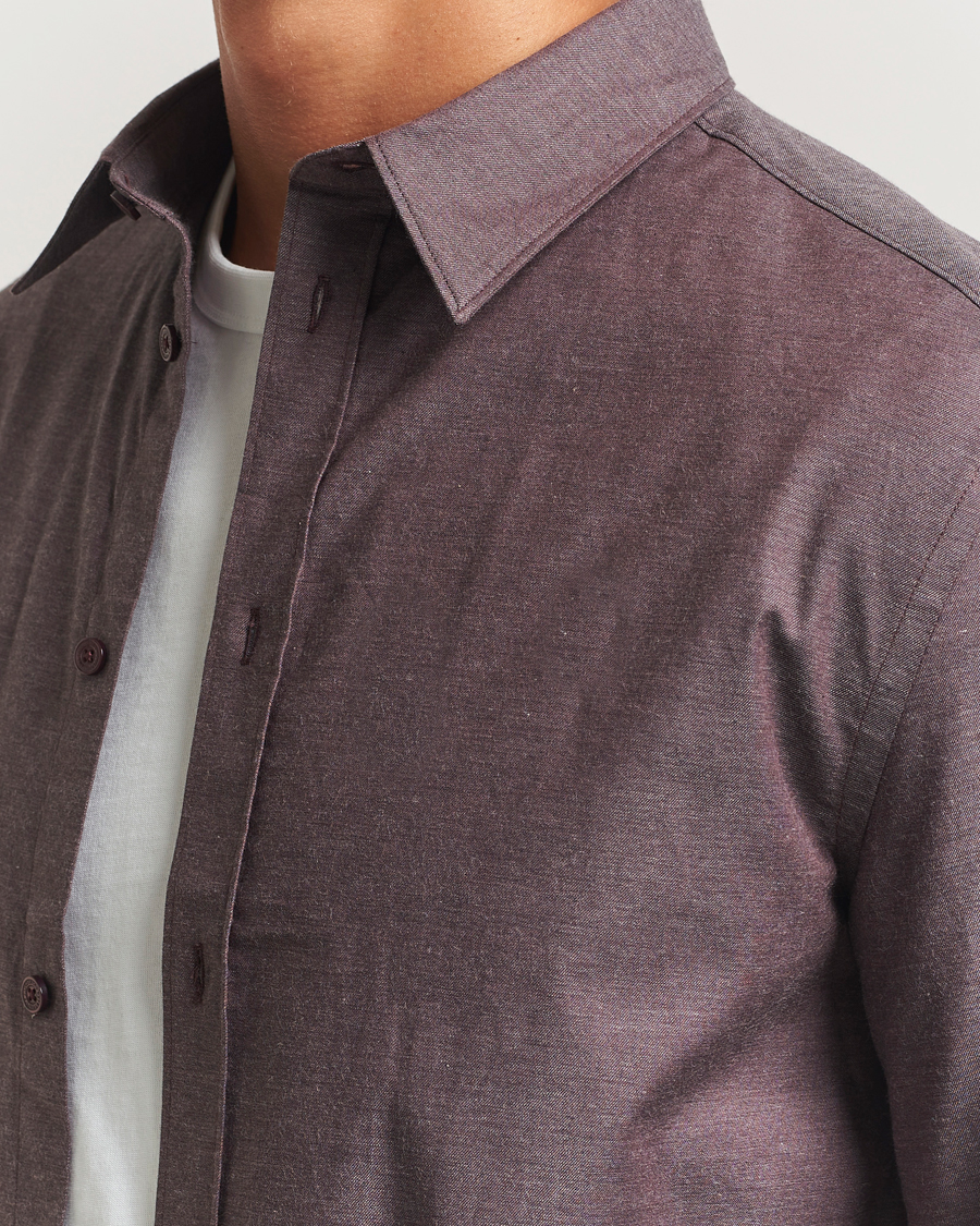 Hombres | Camisas | J.Lindeberg | Slim Fit Light Flannel Shirt Huckleberry