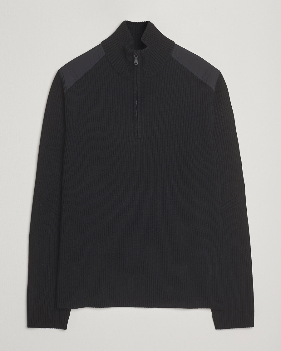 Hombres | Jerséis y prendas de punto | J.Lindeberg | Martin Knitted Hybrid Half Zip Black